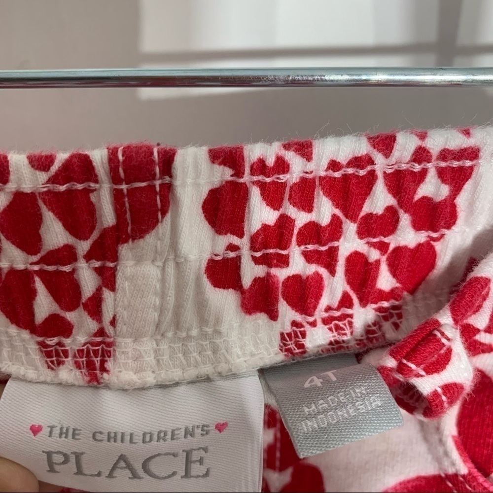 The children’s Place heart print red and white pull on style legging girls 4T - Picture 4 of 5